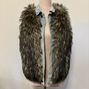 Denim & Supply Ralph Lauren Faux Fur Denim Vest Medium